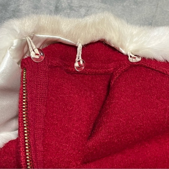 Lisa International Boiled Wool Red Vest Large Polar Bear Snowflake Embellished - Picture 7 of 16